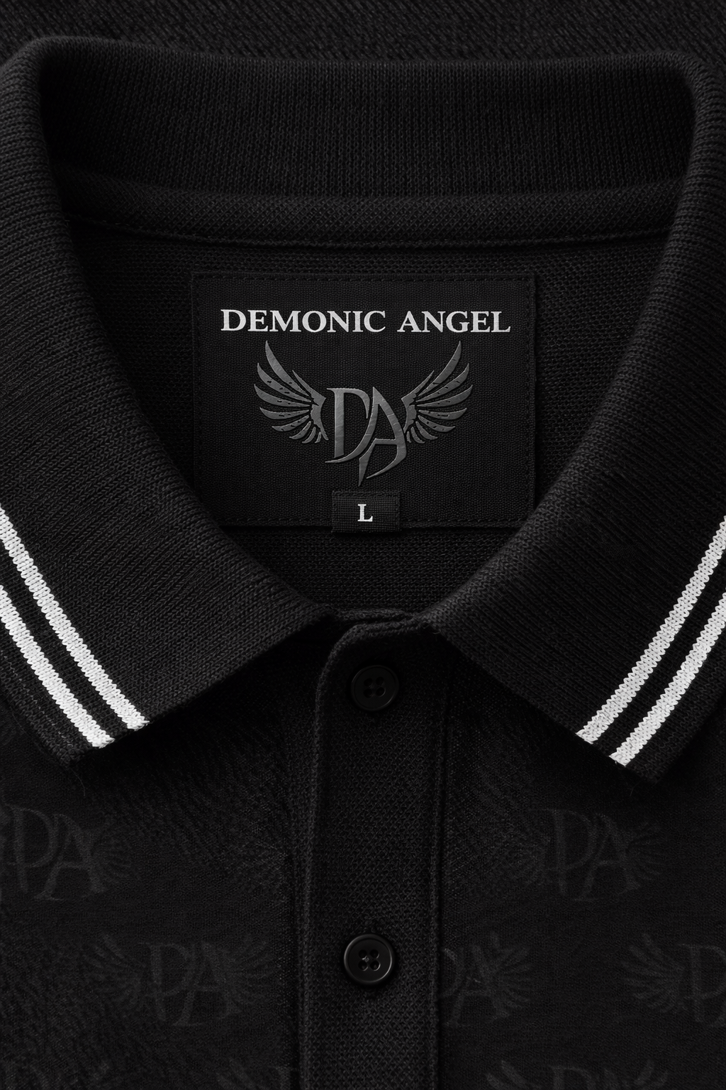Demonic Angel™️ Signature Polo Black Monogram Edition